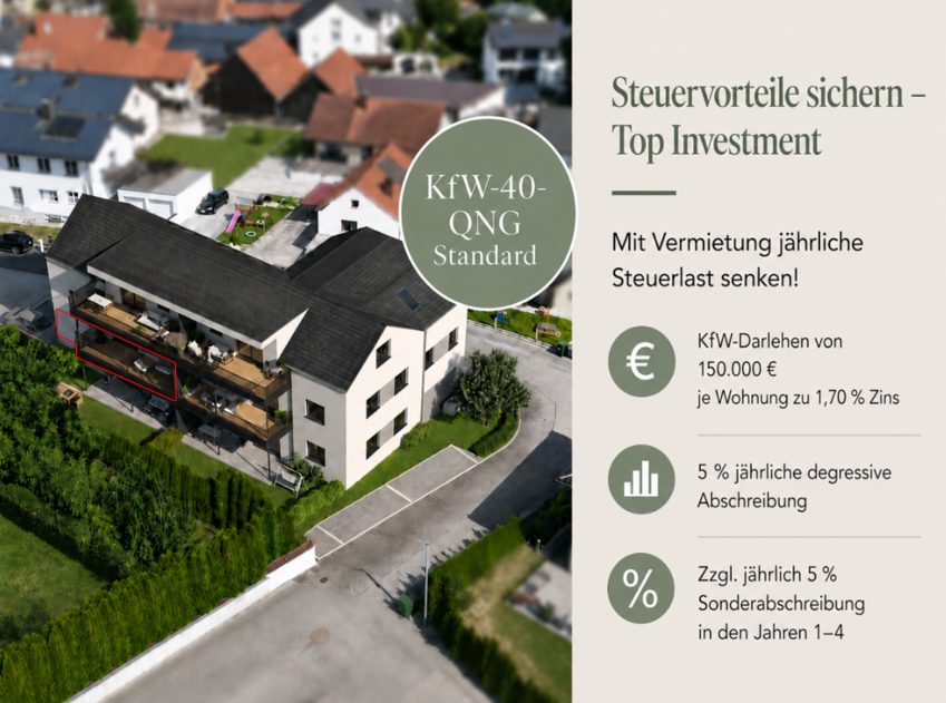 Essenbach Living – KfW-40-QNG – 3-Zimmerwohnung mit großem Balkon!!!, 84051 Essenbach, Etagenwohnung