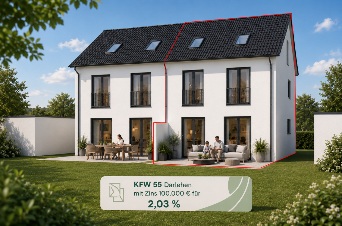 Modernes Wohnglück in Wartenberg – energieeffiziente Doppelhaushälfte in KfW-55 Standard, 85456 Wartenberg, Doppelhaushälfte