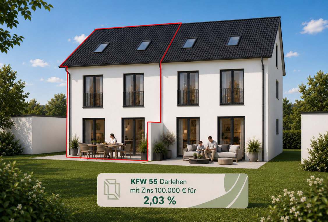 Modernes Wohnglück in Wartenberg – energieeffiziente Doppelhaushälfte in KfW-55 Standard, 85456 Wartenberg, Doppelhaushälfte